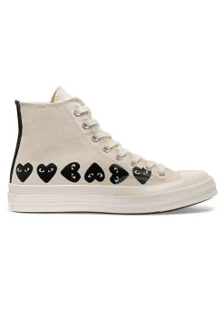 Comme Des Garçons Play Off-White Converse -Multiple Black Hearts Chuck 70 High Sneakers