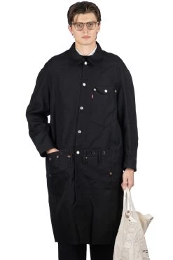 X Levis Long Wool Coat - Black X Black