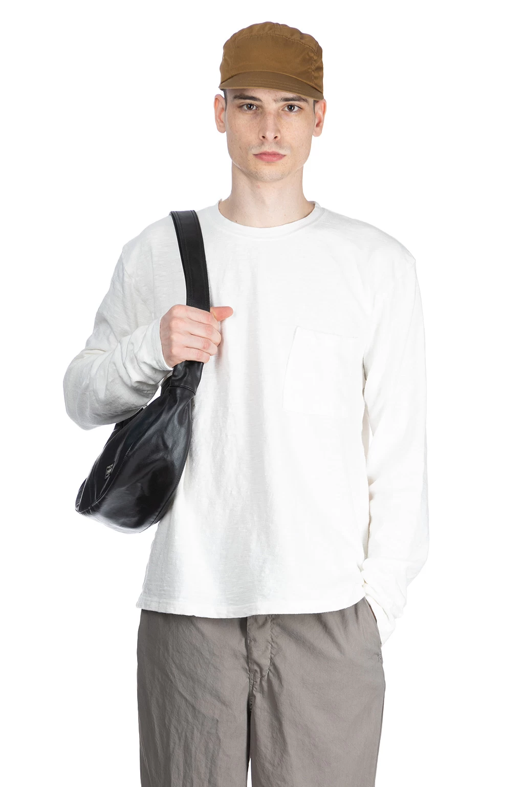 AMUSE Knit Pocket LS Tee - White