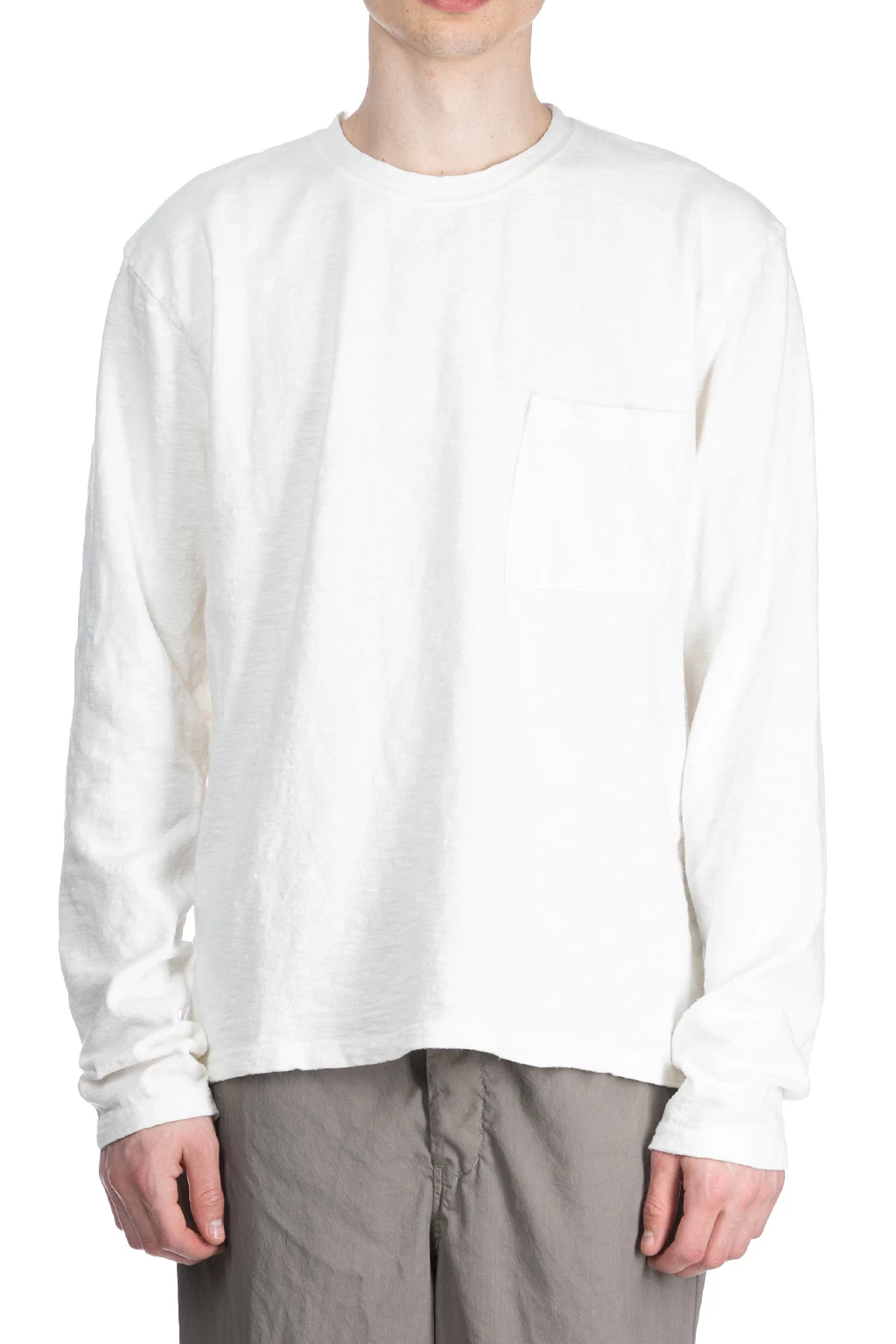 AMUSE Knit Pocket LS Tee - White - Image 2