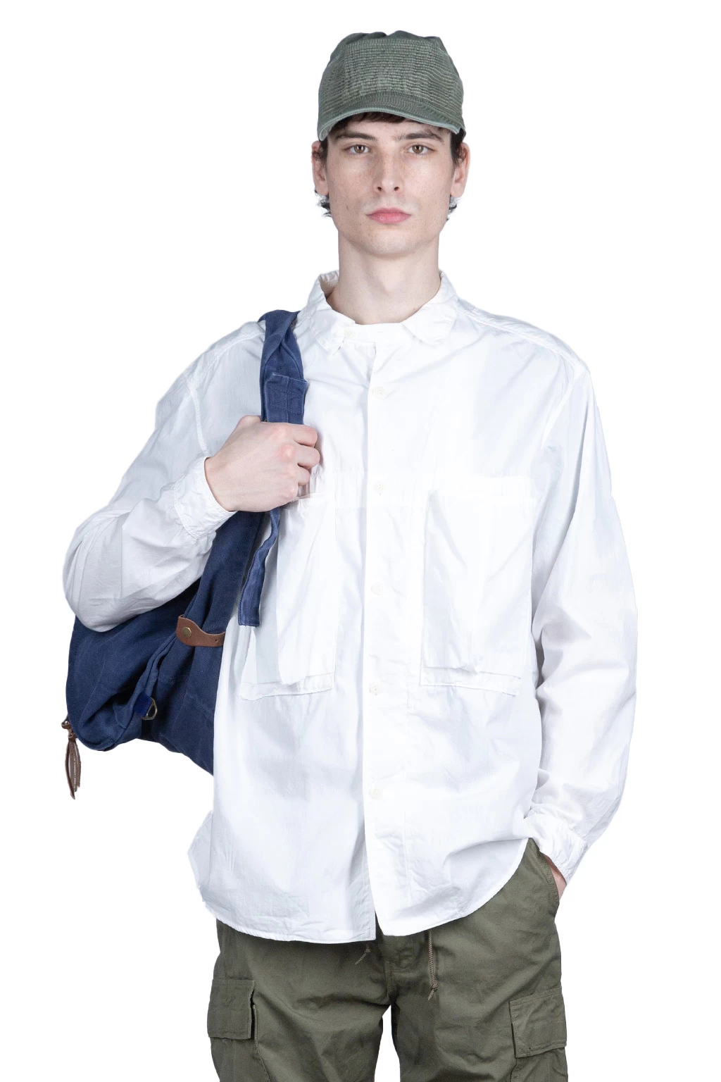 Cotton Broad Anorak Shirt - White