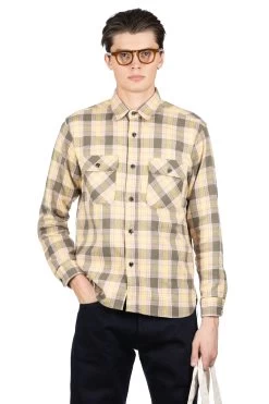 Fiction Romance Twill Check LS Work Shirt - Green