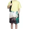 SILK ABOVE-THE KNEE SHORTS - Green